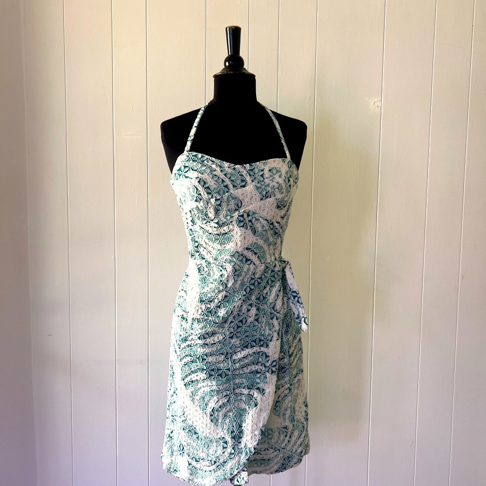 Tiki Pinup Tori Richards Retro 1950’s Style Eyelet Wiggle Dress, Sz 4